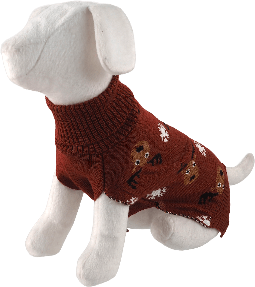 Svetr pro psy Dog Fantasy Winter Tale hnědý XL