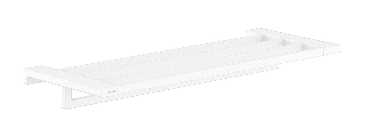 Hansgrohe AddStoris - Polička s držákem ručníků, délka 65 cm, matná bílá 41751700