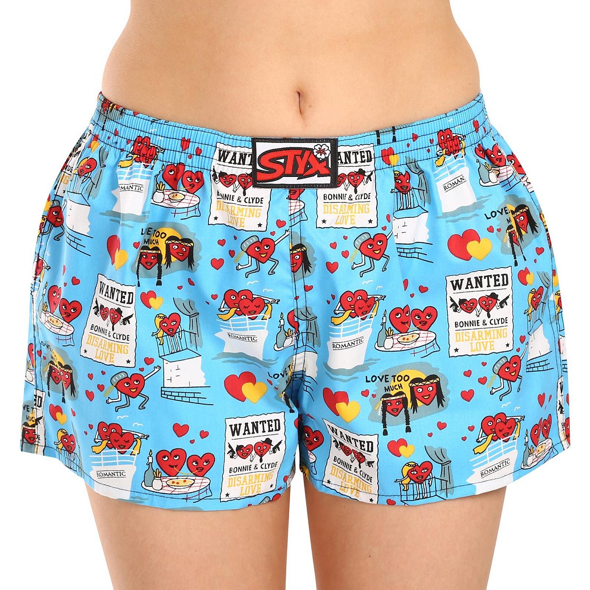 Dámské trenky Styx art klasická guma Valentýn páry (K1756) M, trenýrky
