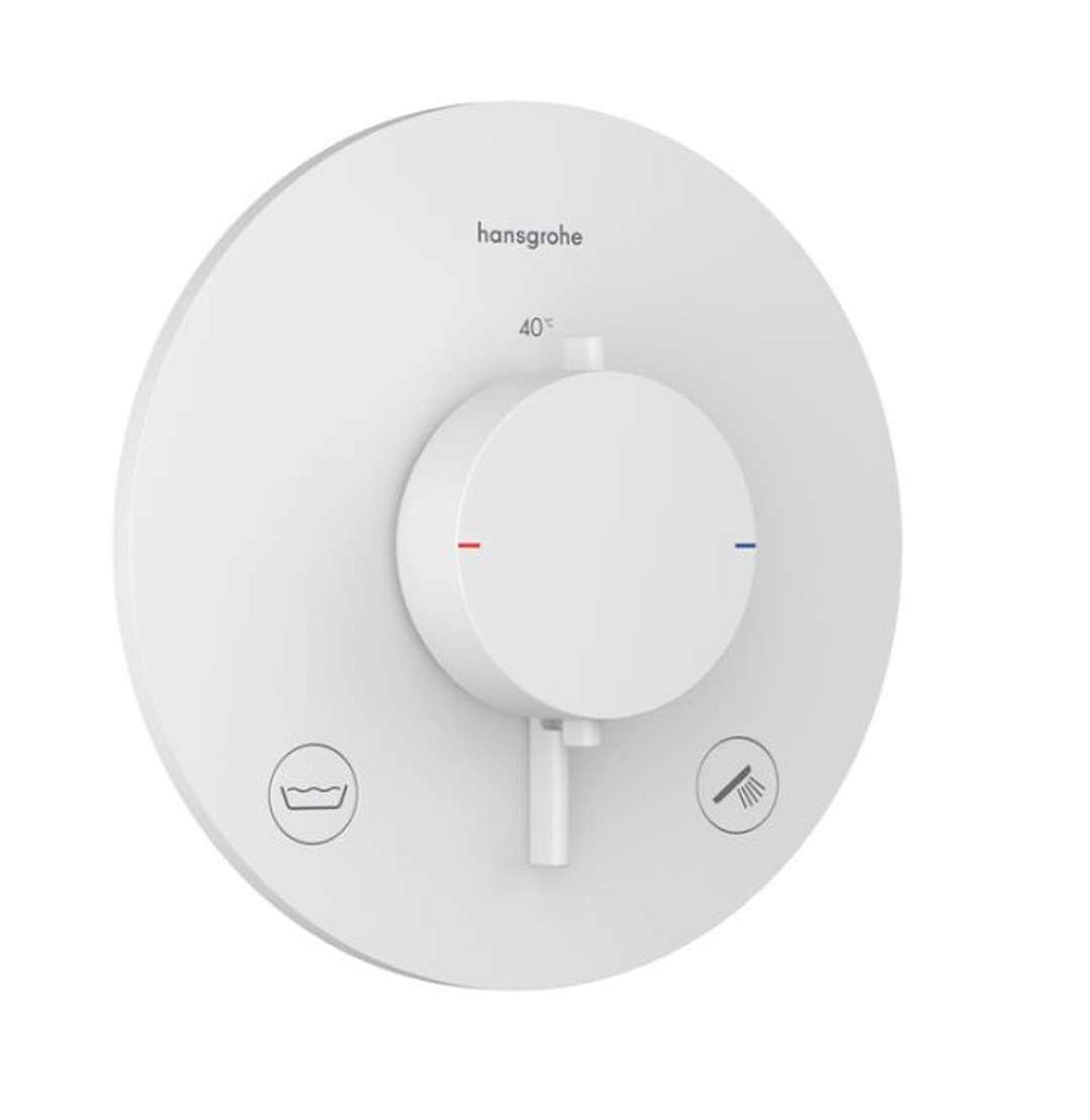 Hansgrohe Ecostat Comfort S - Termostatická baterie pod omítku, pro 2 spotřebiče, matná bílá 33718700
