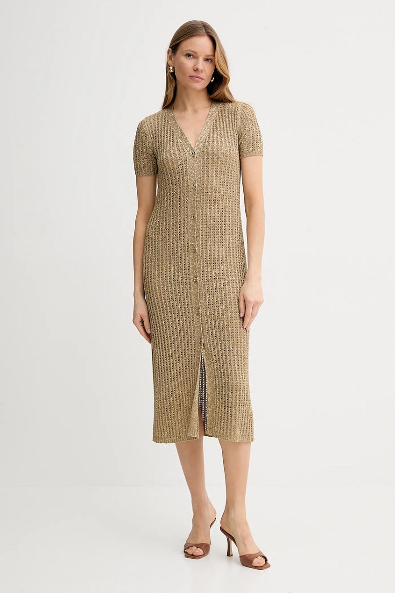 Šaty Twinset zelená barva, midi, přiléhavé, 251TT3190