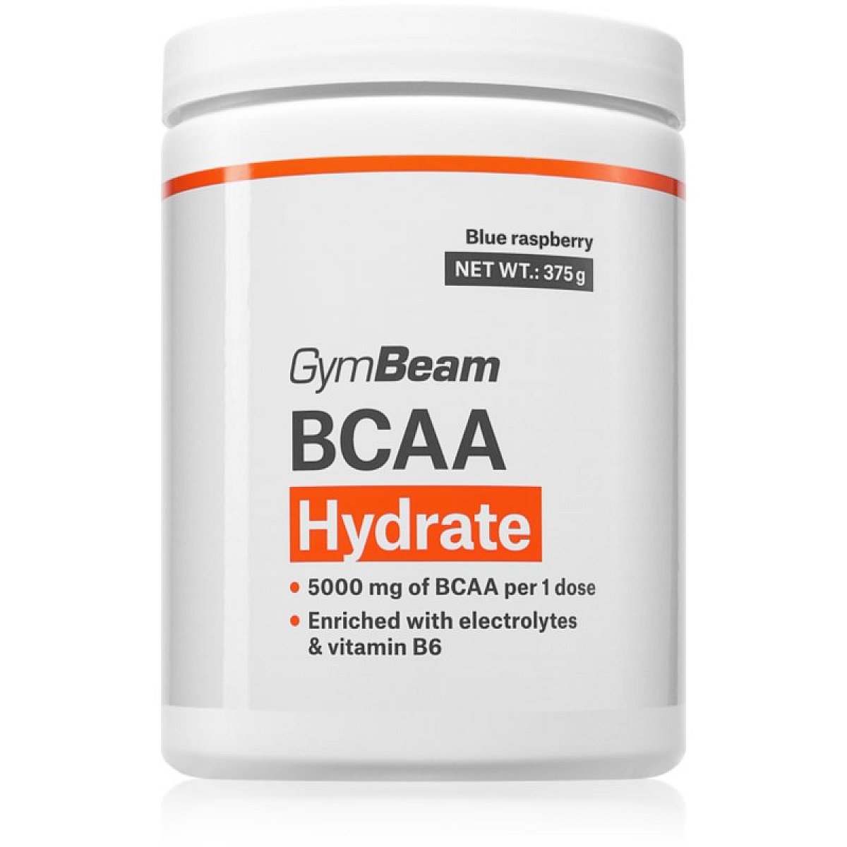 GymBeam BCAA Hydrate komplex aminokyselin pro podporu sportovního výkonu příchuť Blue Raspberry 375 g