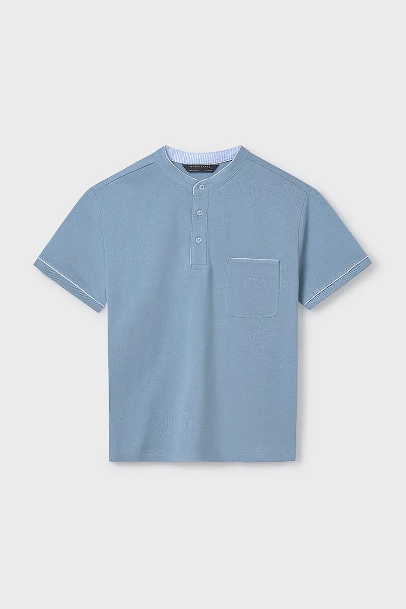 Dětská bavlněná polokošile Mayoral tyrkysová barva, 6131