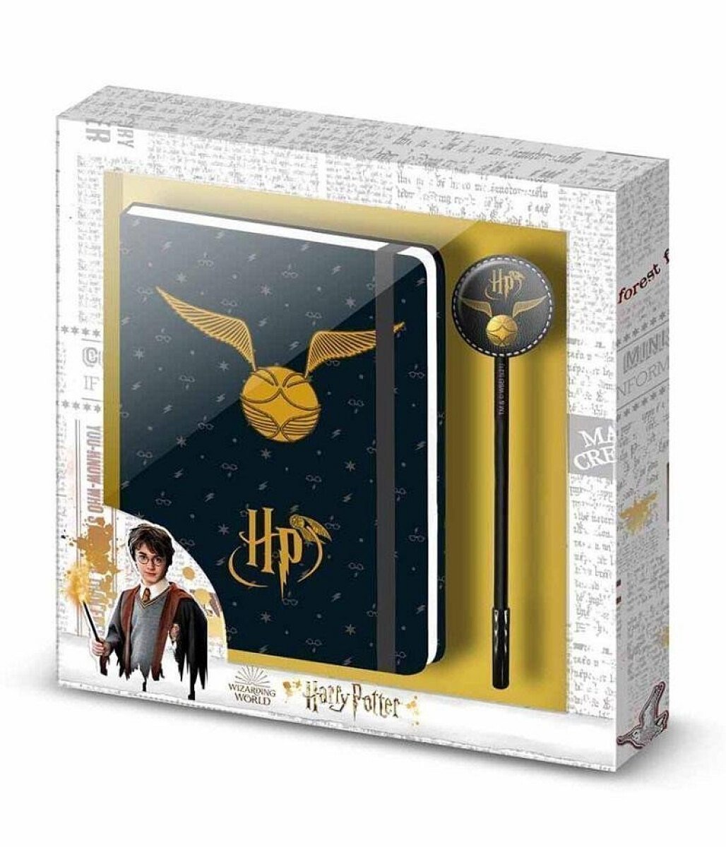 Harry Potter sada zápisník a pero - Zlatonka (poškozená)