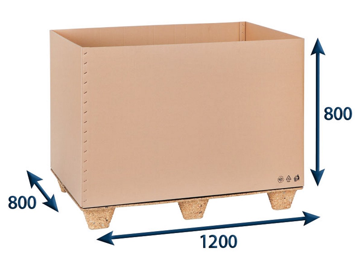 Přepravní EUROBOX 1200x800x800 7VVL bez horních klop