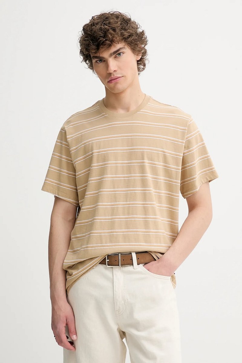 Bavlněné tričko Levi's THE ESSENTIAL TEE pánské, béžová barva, A3328