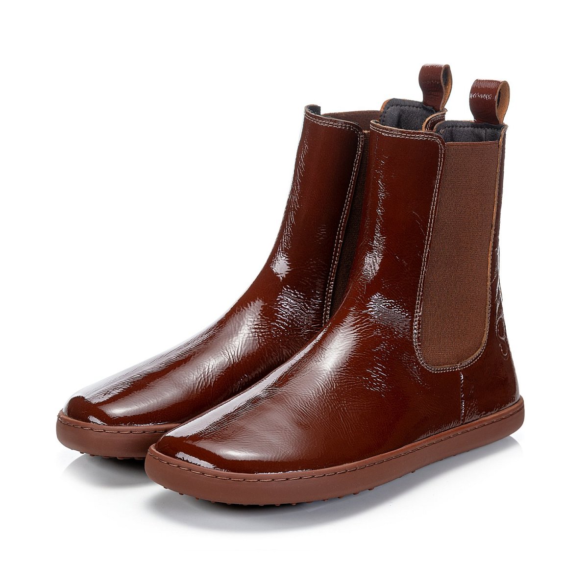 Barefoot Chelsea kozačky MAJESTY Red Brown