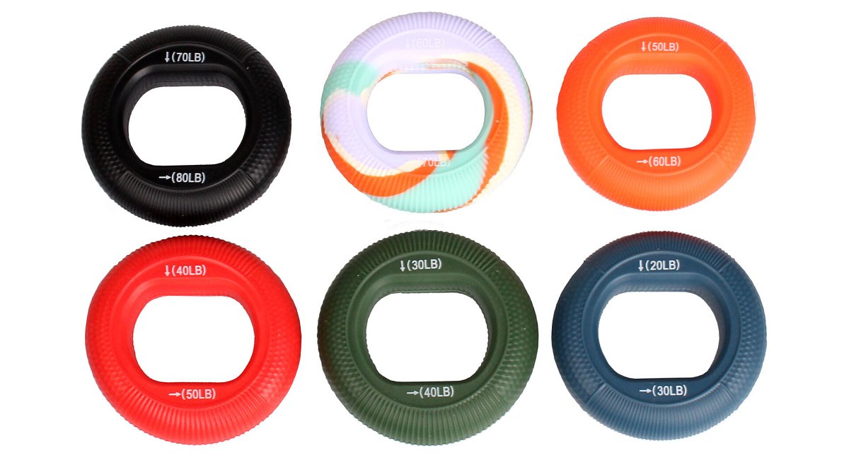 Grip Ring 6 Set sada posilovacích kroužků mix barev, 1 sada