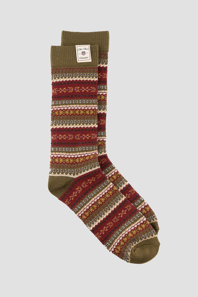 PONOŽKY GANT FAIR ISLE SOCKS COUNTRY GREEN