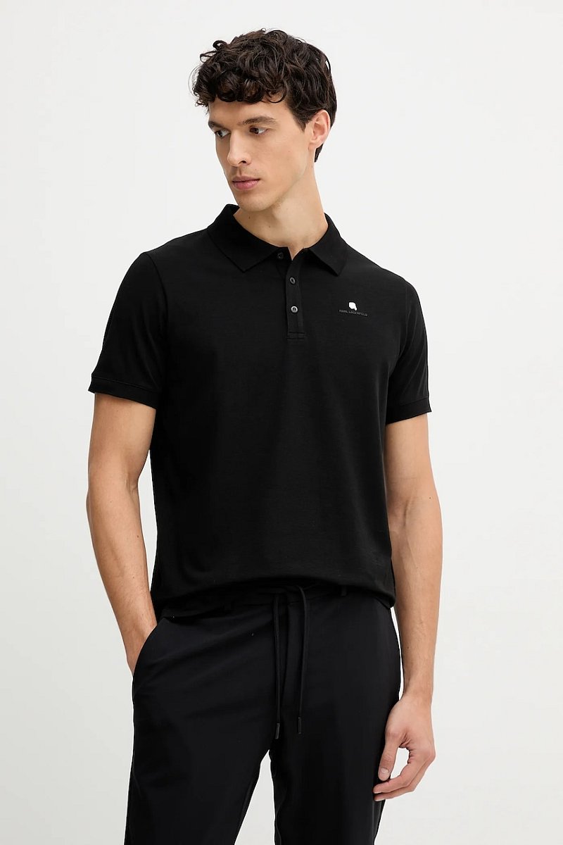 Polo tričko Karl Lagerfeld pánské, černá barva, 554235.745022