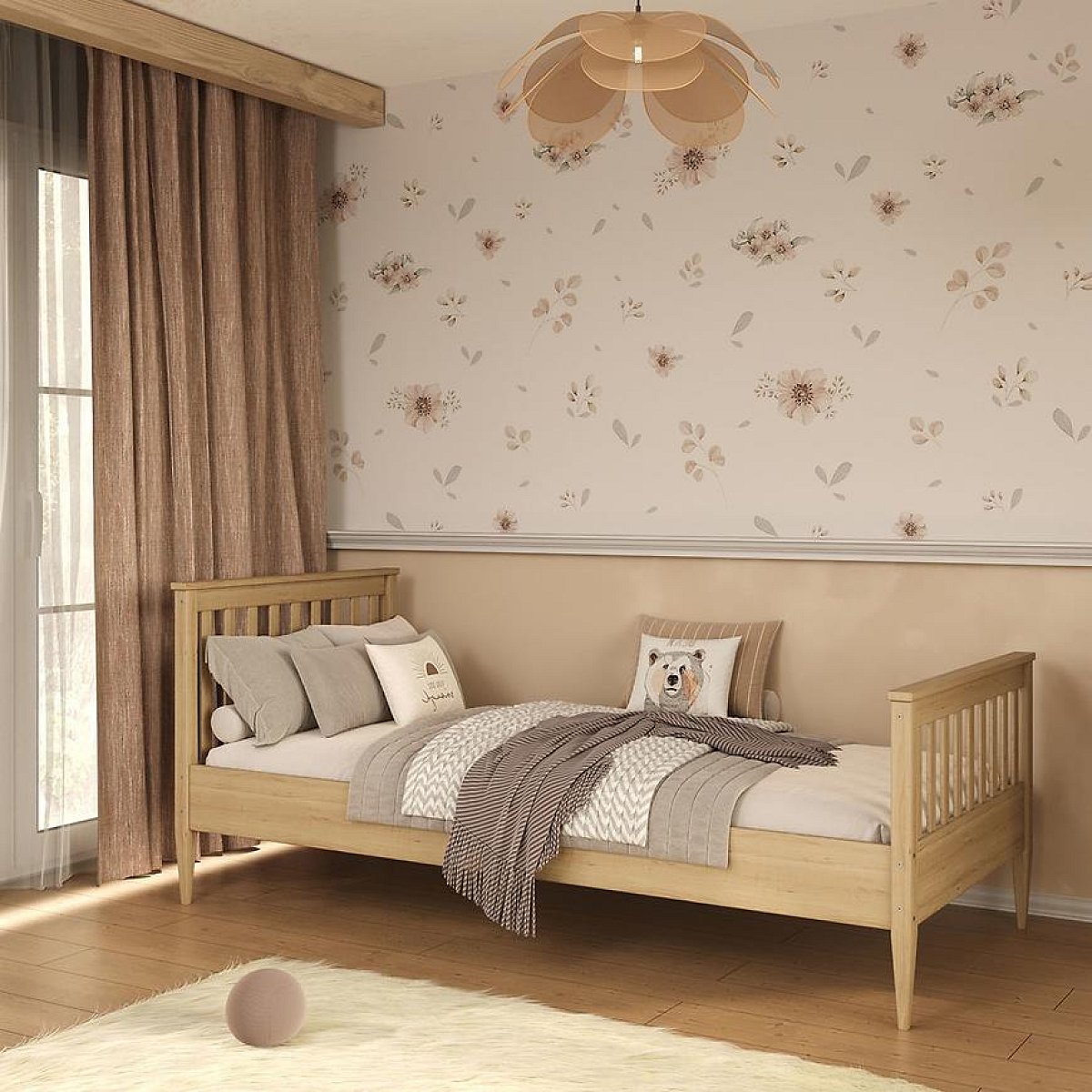 Postel Ignaś 90x200 přírodní, nelakovaná