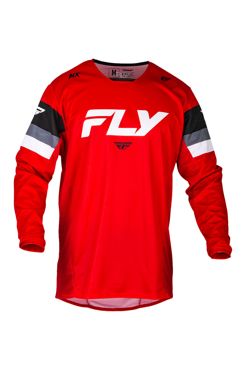 Motokrosový Dres FLY Racing Kinetic 534-Prix Červeno-Bílo-Šedá S