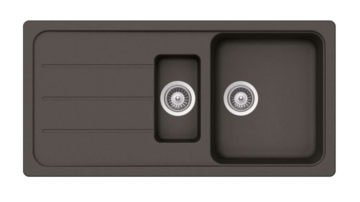 SCHOCK Formhaus - Granitový dřez, 100x50 cm, s ovládáním odtoku, Asphalt FOMD150LAGAS