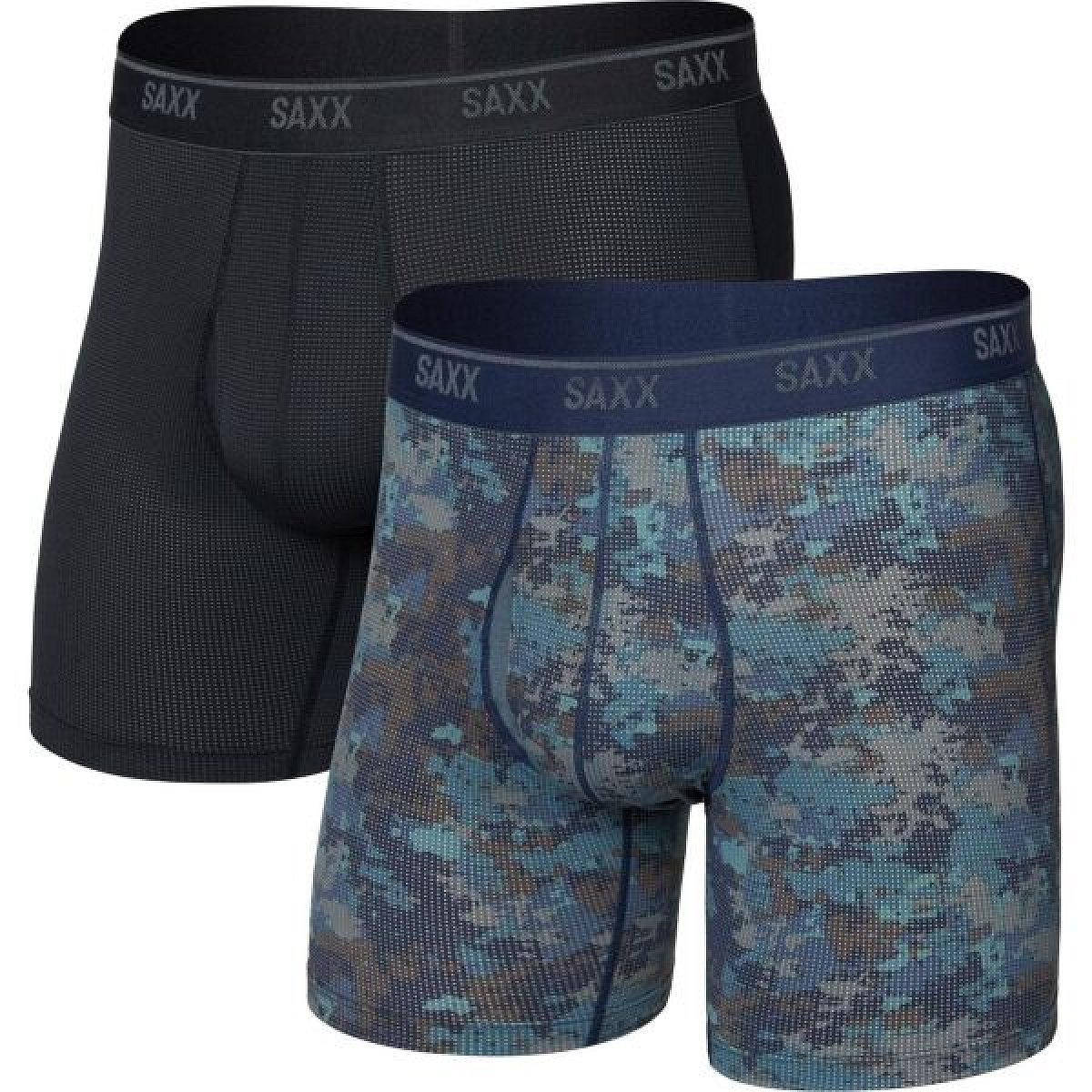 SAXX QUEST QUICK-DRY MESH BOXER BRIEF FLY 2PK Pánské funkční boxerky, černá, velikost
