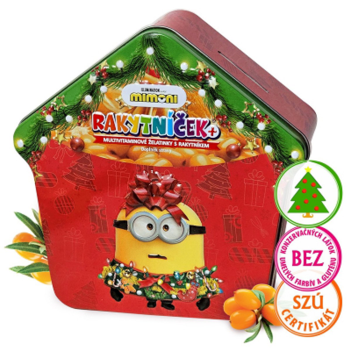 RAKYTNÍČEK+ želatínky - Vianočný domček Mimoni