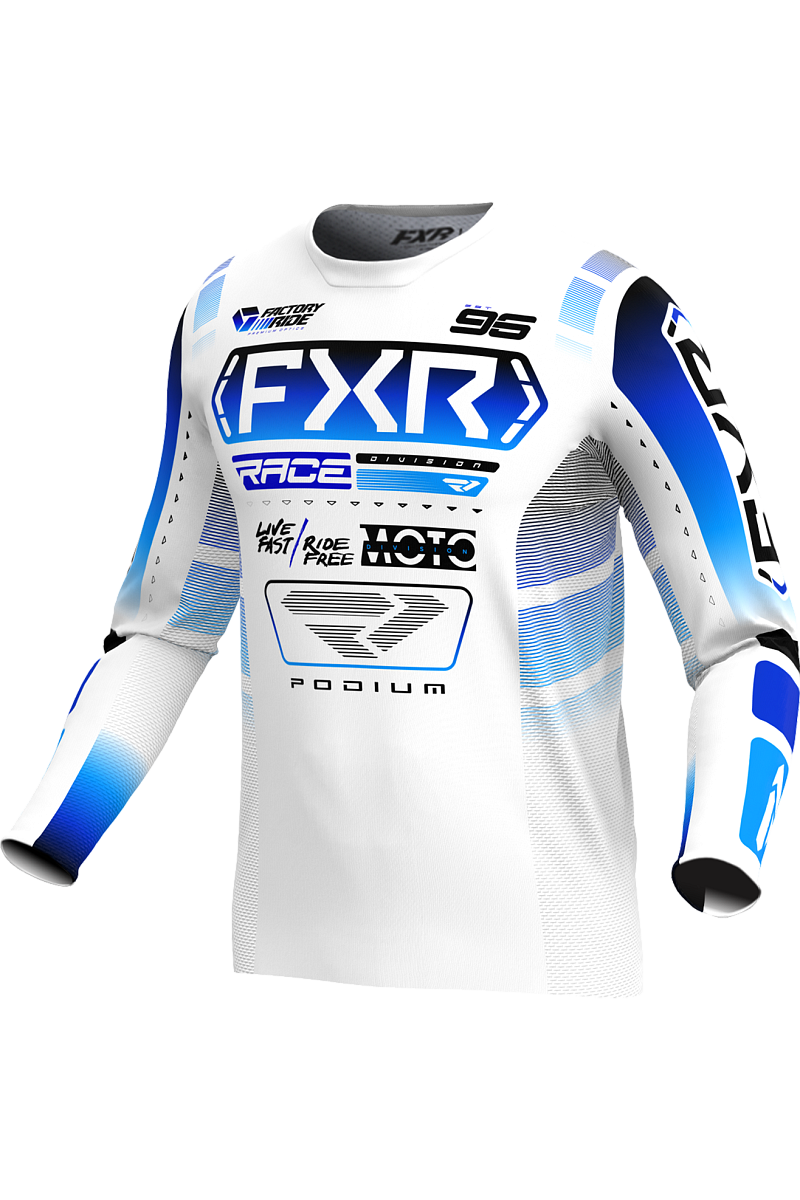 Motokrosový Dres FXR Podium Bílá/ModráXXL