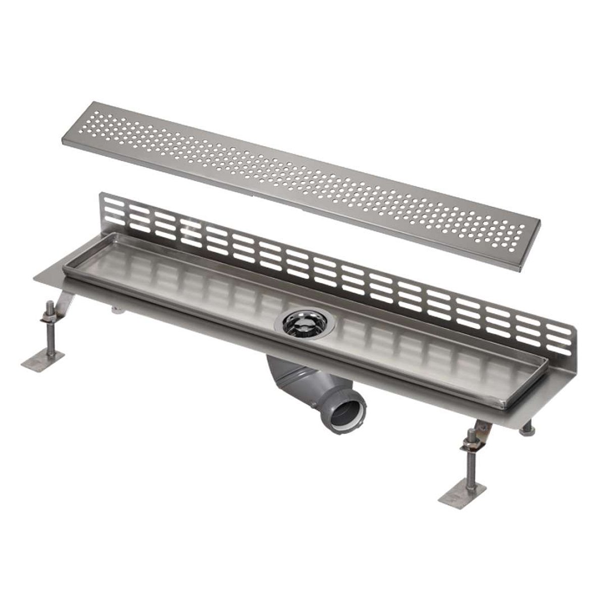 Sanela Nerezové žlaby - Sprchový žlab ke stěně, délka 115 cm, matná nerez SLKN 08BX