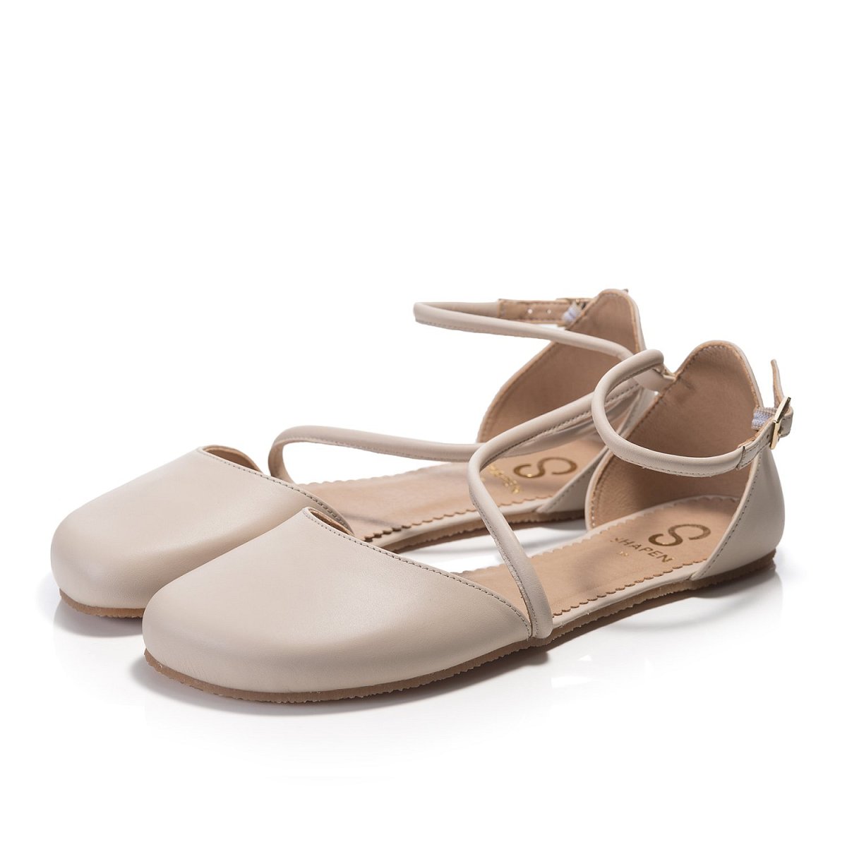 Barefoot sandály ORCHID Beige Leather