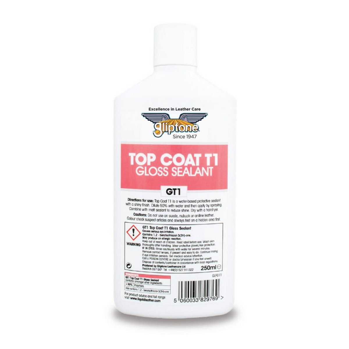 Sealant na kůži Gliptone Liquid Leather GT1 Top Coat T1 Gloss Sealant (250 ml)