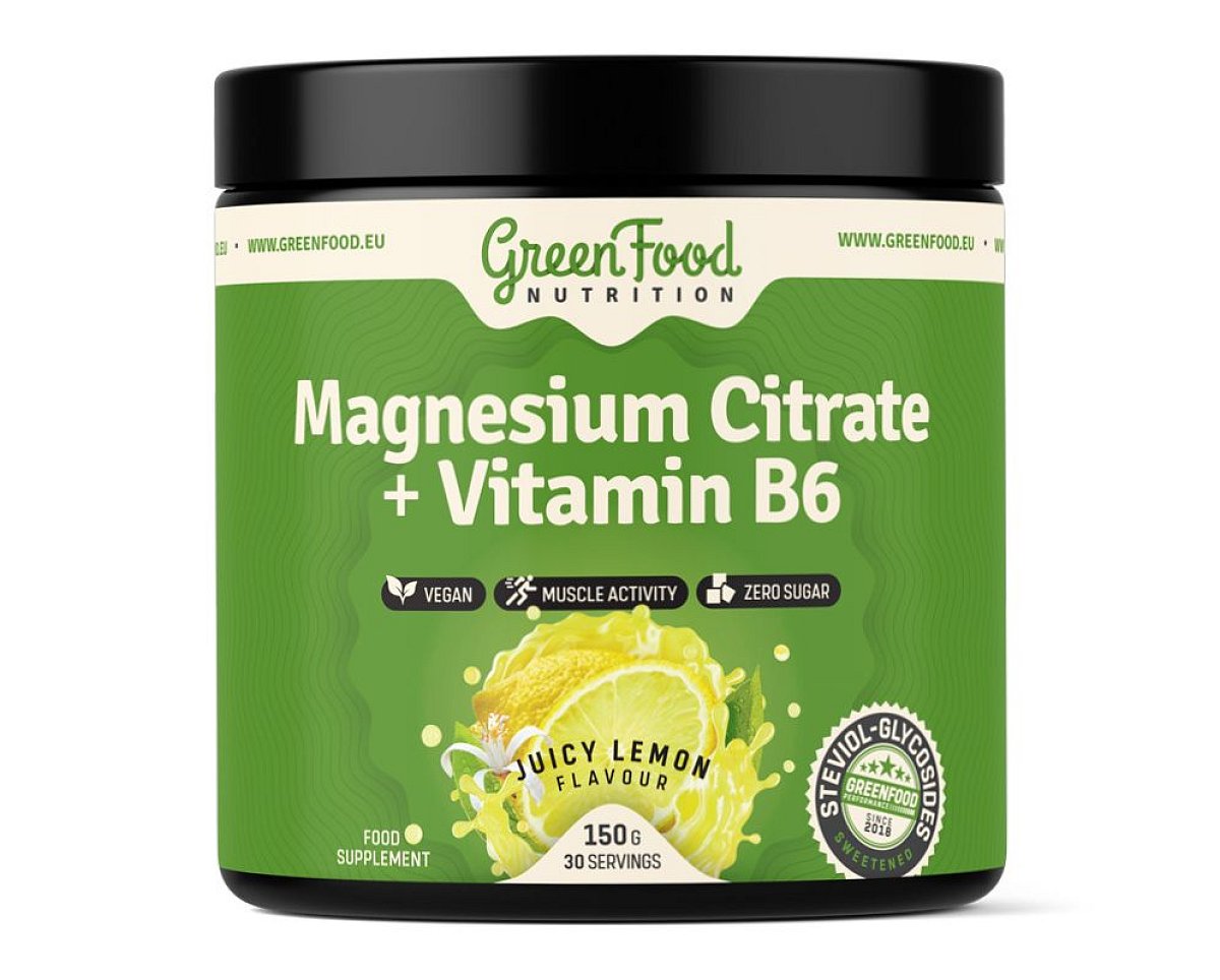 GreenFood Nutrition Magnesium Citrate + Vitamin B6 juicy lemon 150 g