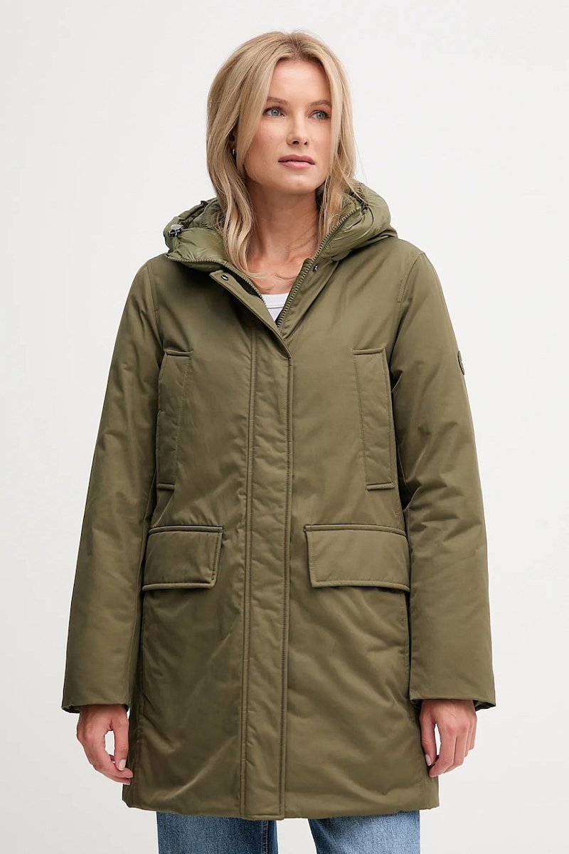 Bunda Tommy Hilfiger zelená barva, zimní, WW0WW46533