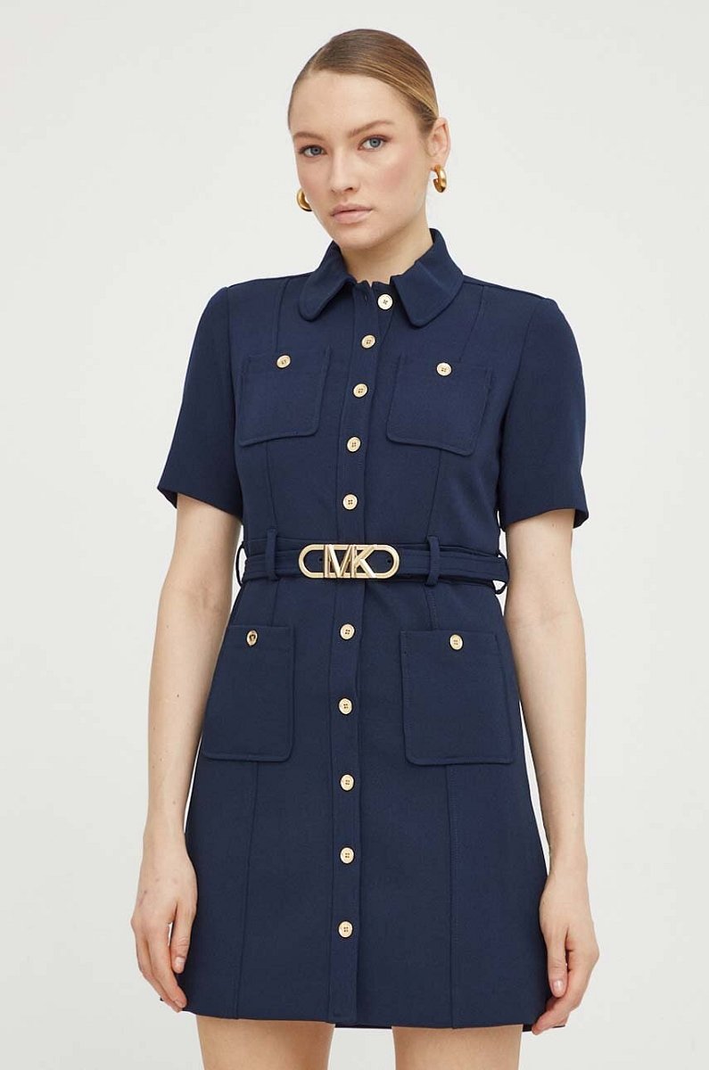 Šaty MICHAEL Michael Kors tmavomodrá barva, mini