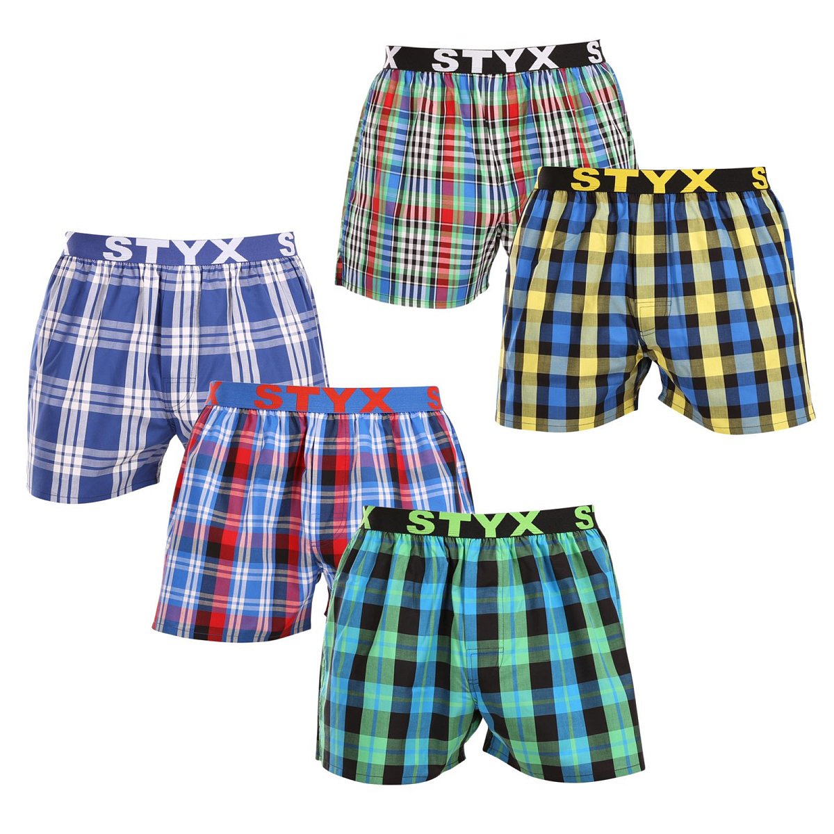 5PACK pánské trenky Styx sportovní guma vícebarevné (5B103640) L, trenýrky