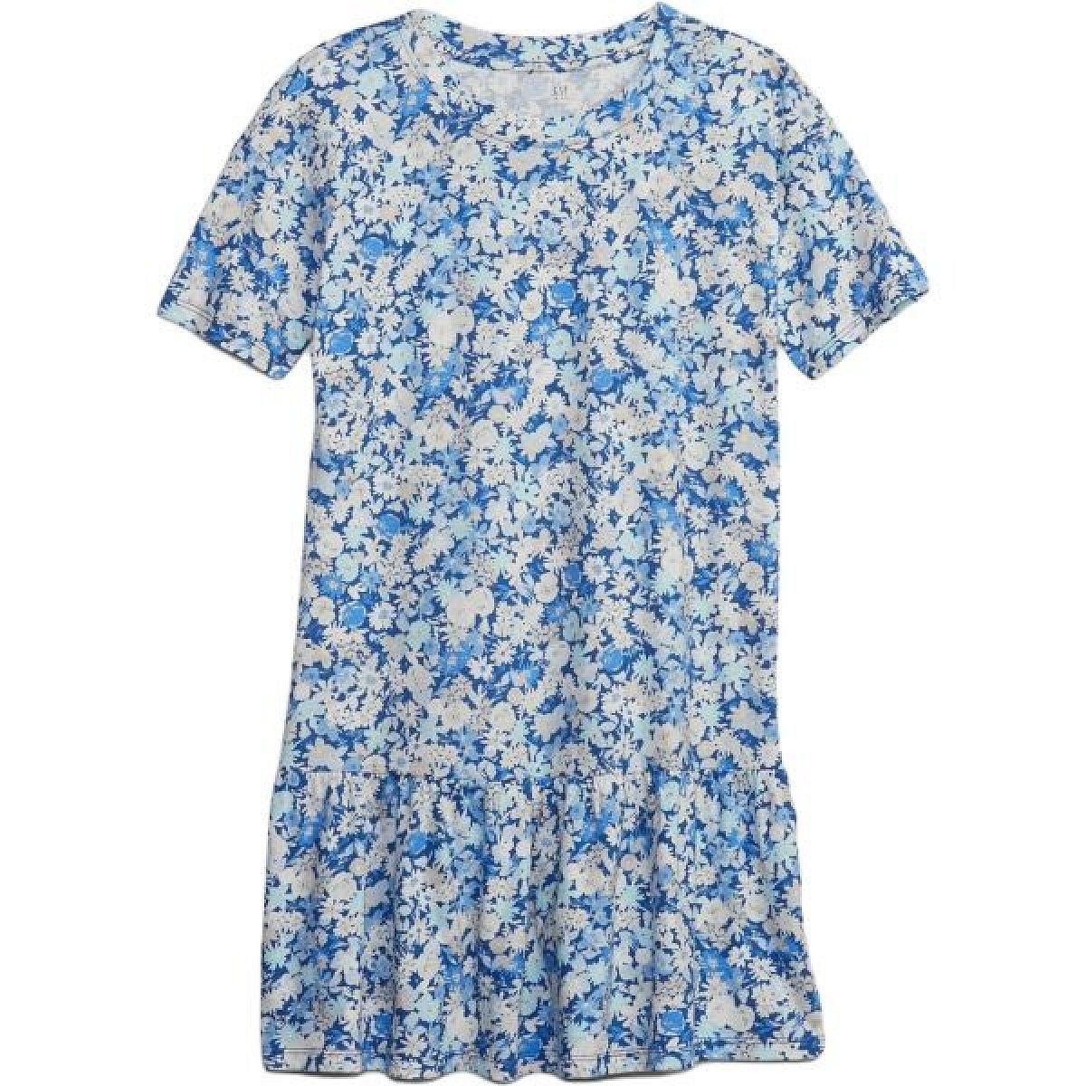 GAP SS PEPLUM Dívčí šaty, modrá, velikost