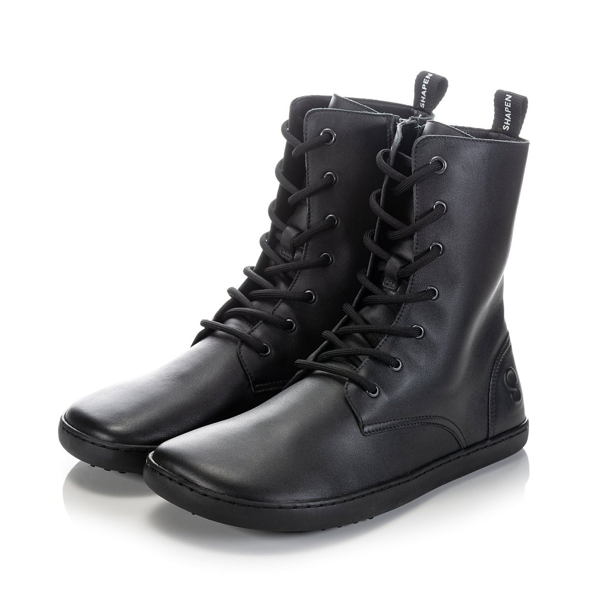 Barefoot kozačky MAVERICK Matt Black Premium Leather