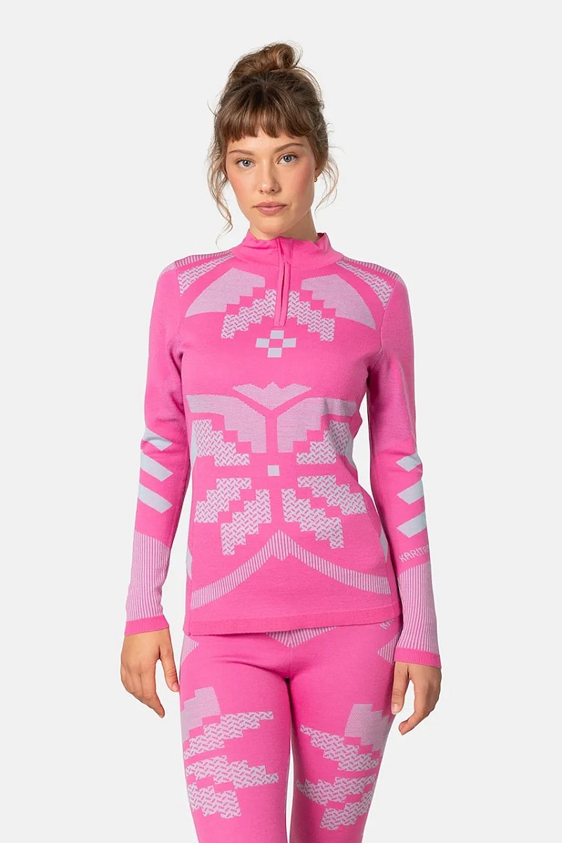 Funkční mikina Kari Traa FAITH růžová barva, 623594