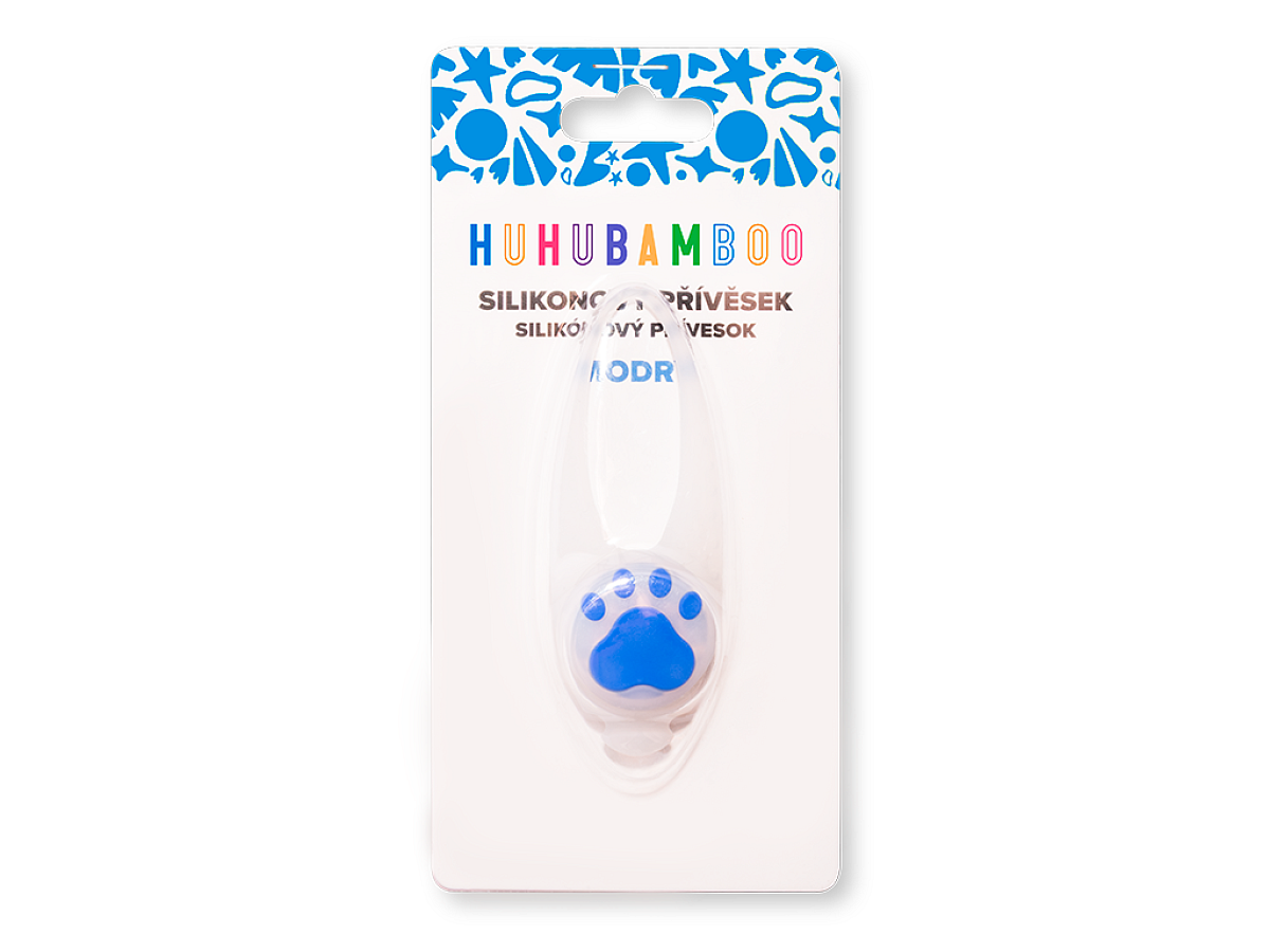 Huhubamboo silikonový přívěsek svítící modrý