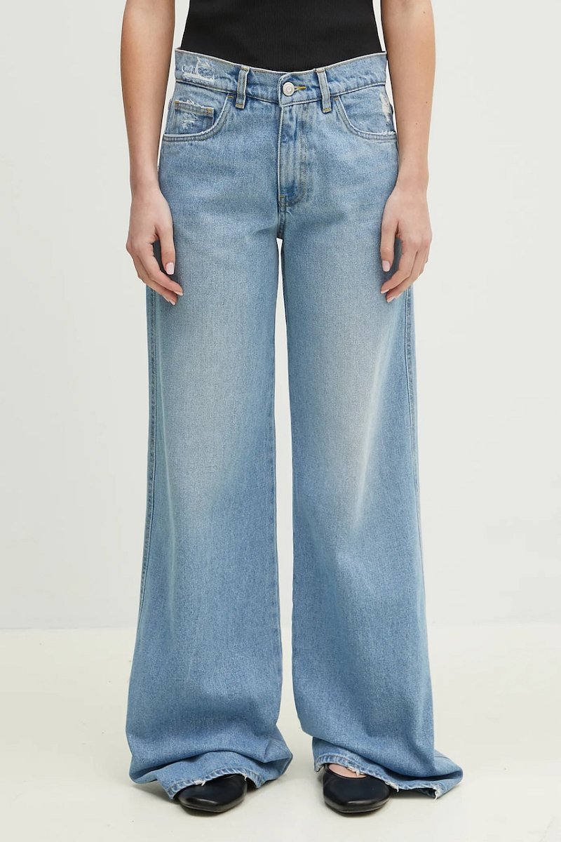 Džíny Coperni Wide Leg Denim dámské, modrá barva, COPP95F2008B