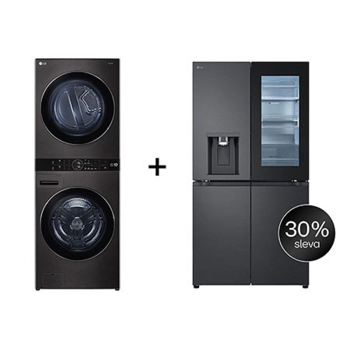 SET - LG WashTower WT1716BBF + Chladnička InstaView™ GMG960EVEE