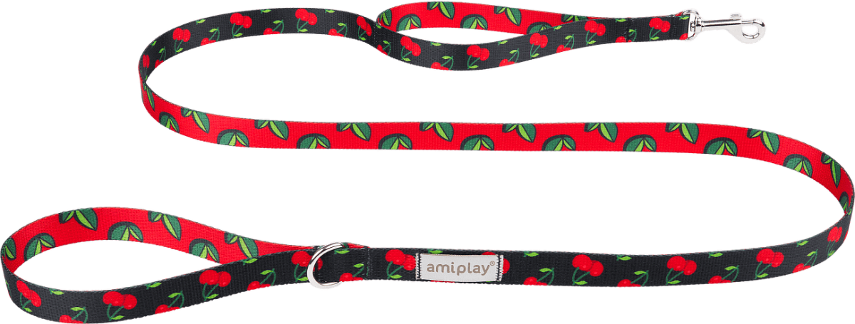 Vodítko pro psy Amiplay BeHappy Cherry L 150 cm × 2,5 cm