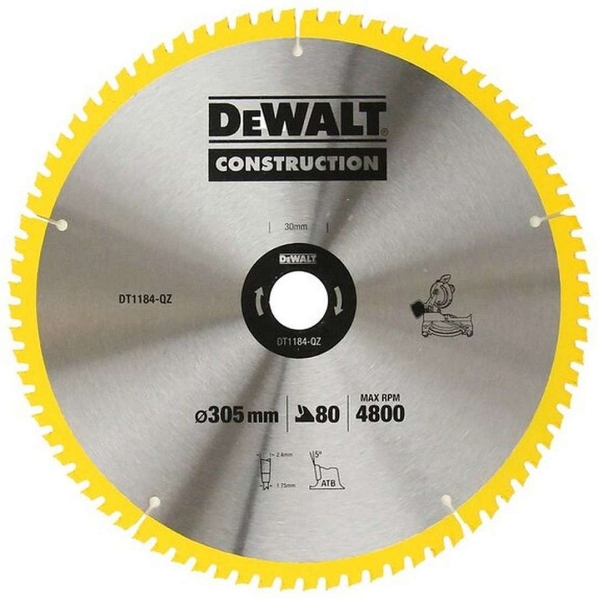 DeWALT Příslušenství - Pilový kotouč 305x30 mm, 80 zubů DT1184