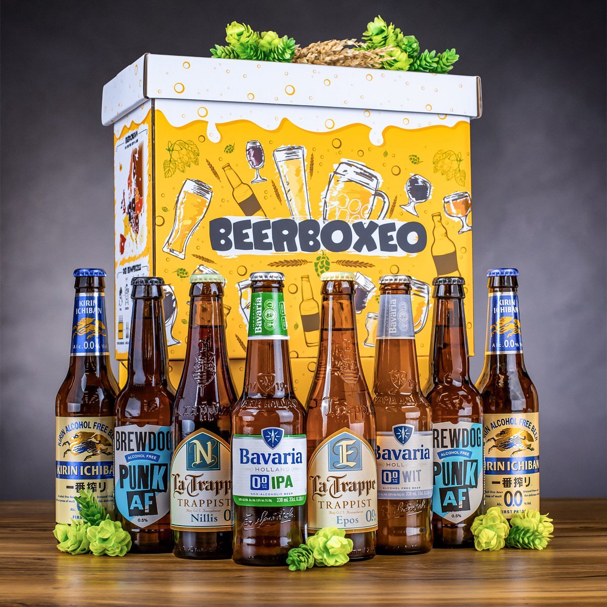 Beerboxeo dárkové balení plné NEALKO pivních speciálů | Dárek pro muže, pivaře, milovníky piva, tátu, dědu | vtipný pivní dárek k narozeninám, vánocům