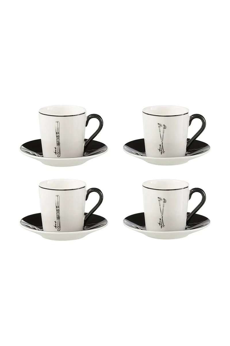J-Line sada šálků s podšálkem z keramiky 11,2 x 11,2 x 6 cm
