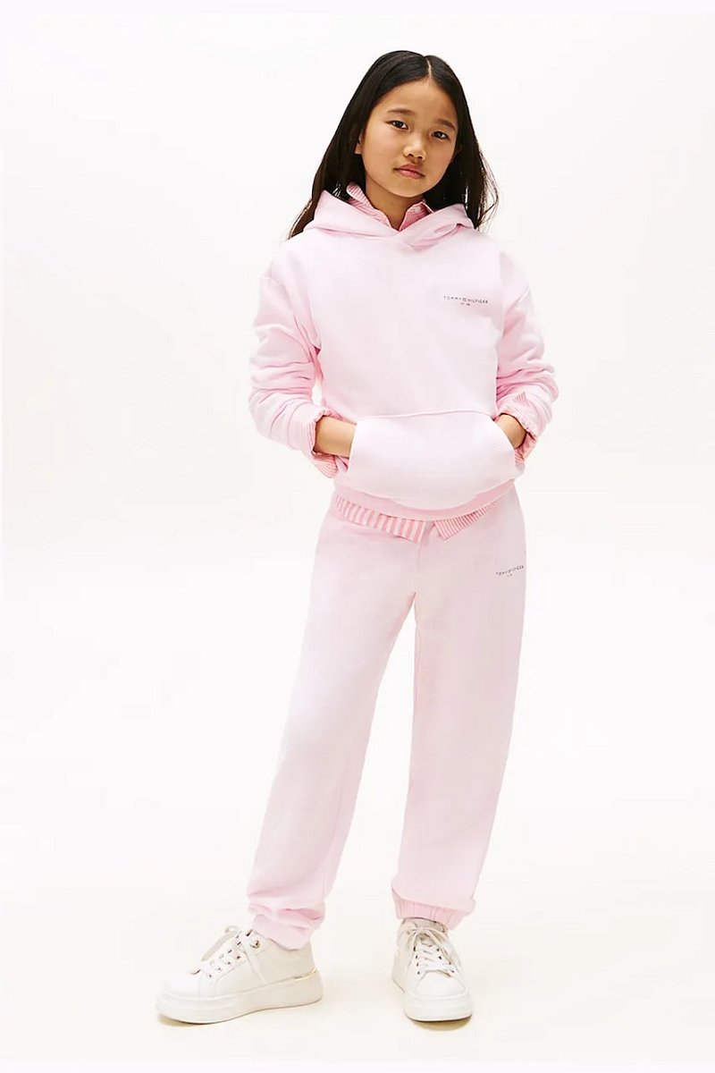 Kalhoty Tommy Hilfiger růžová barva, KS0KS00596