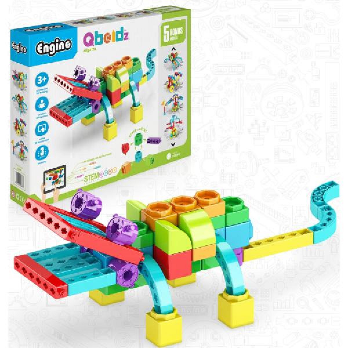Engino QBOIDZ aligátor s 5 bonusovými modely