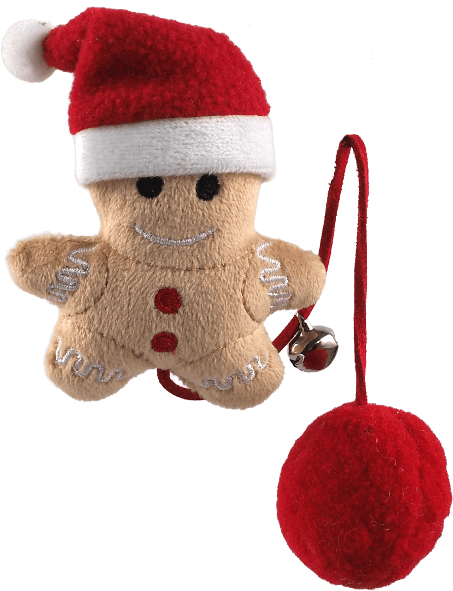 Hračka pro kočky Magic Cat Winter Tale perníček s bambulkou a rolničkou 26 cm