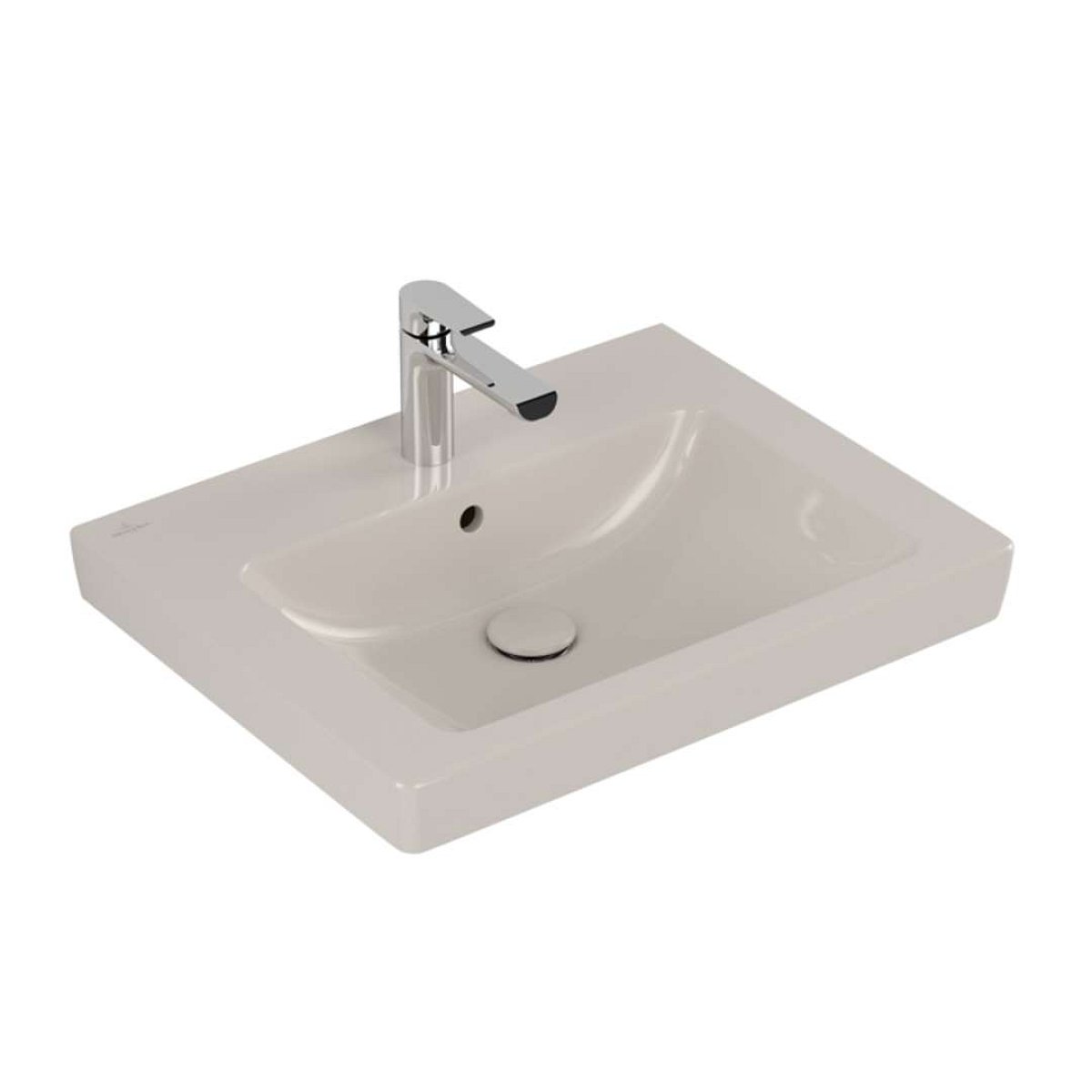 Villeroy & Boch Subway 2.0 - Umyvadlo s přepadem, 60x47 cm, s Ceramicplus, pergamon 711360R3