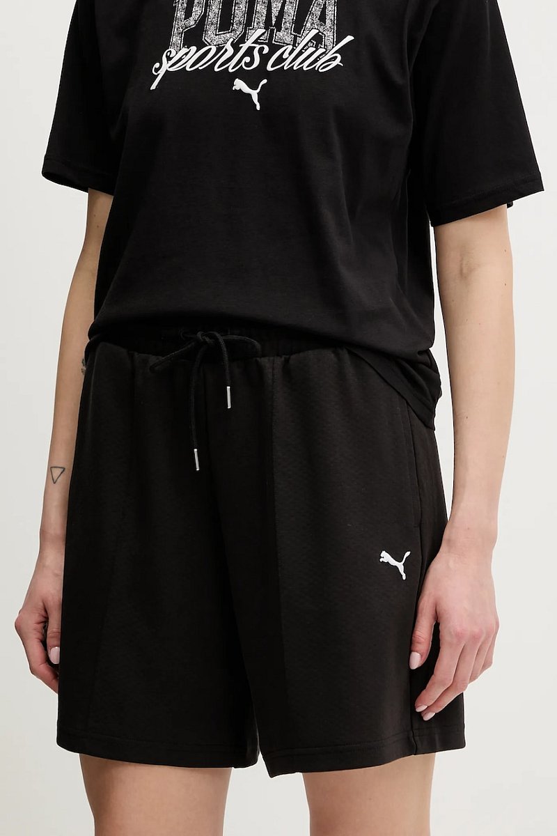 Kraťasy Puma dámské, černá barva, high waist, 629775