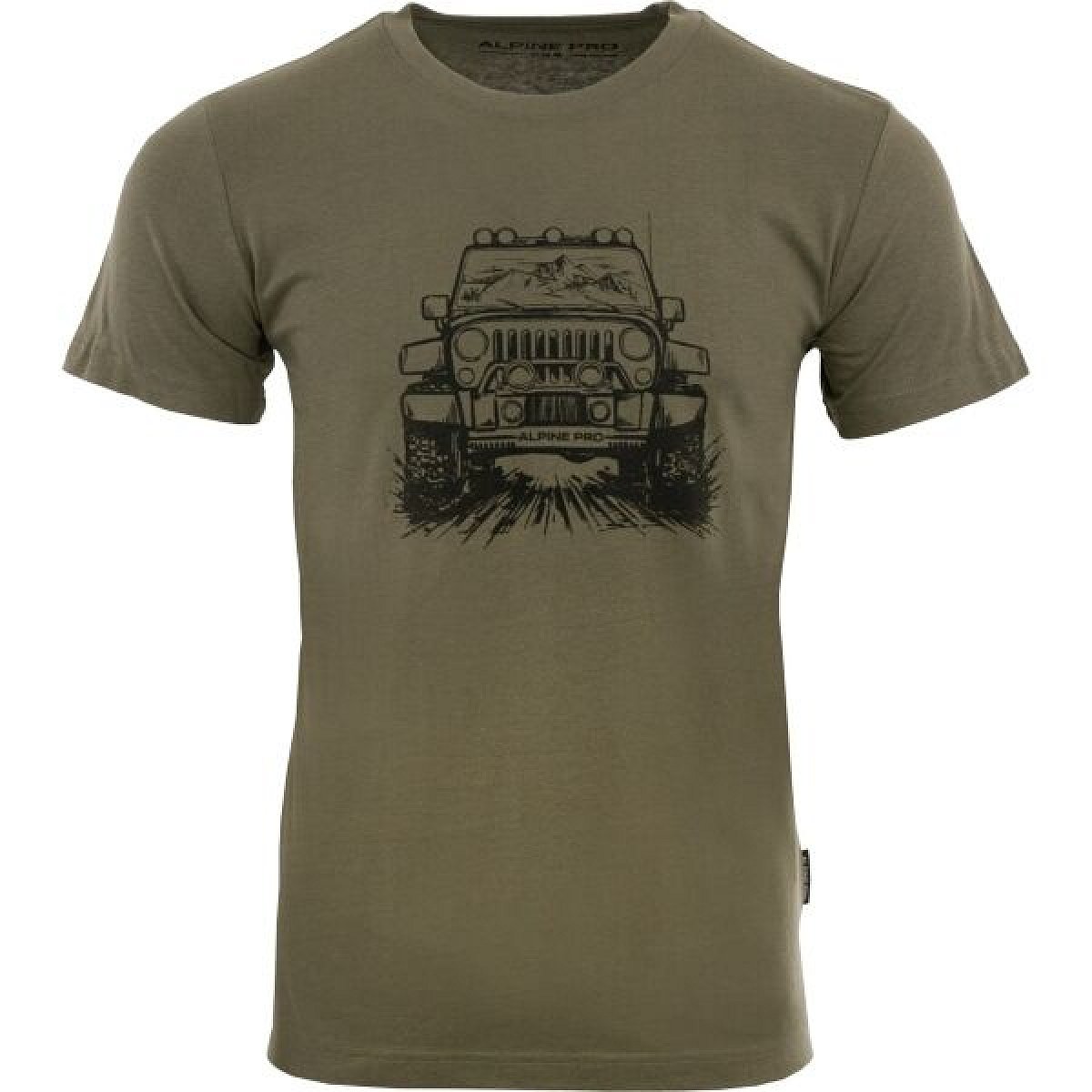 ALPINE PRO BREJ Pánské triko, khaki, velikost