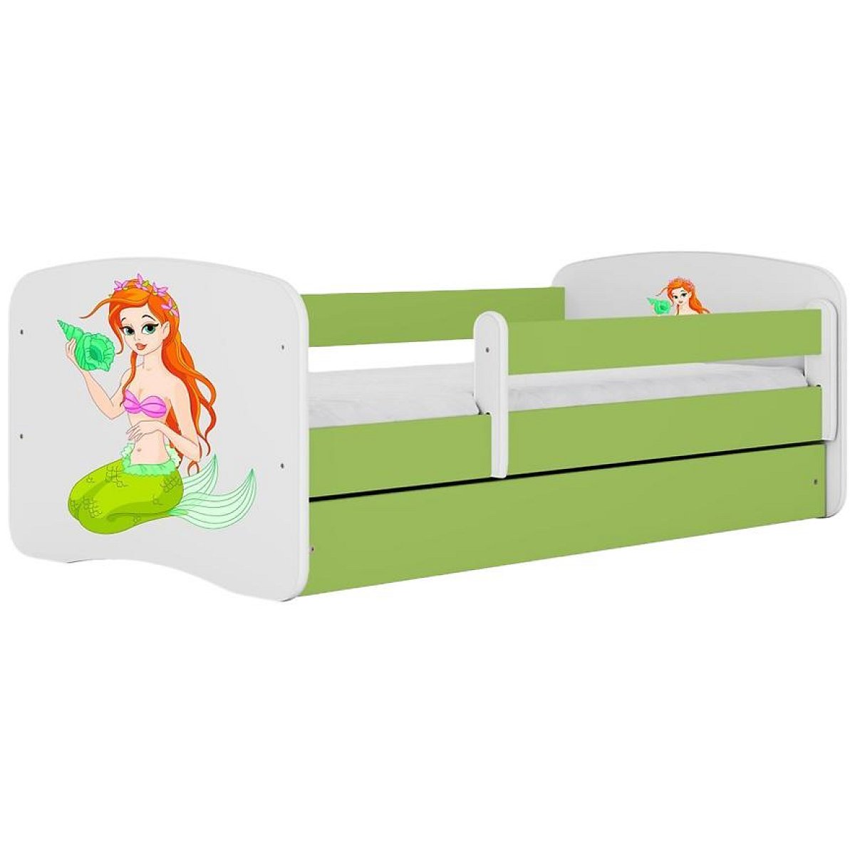 Dětská postel Babydreams+SZ+M zelená 80x180 Mořská panna