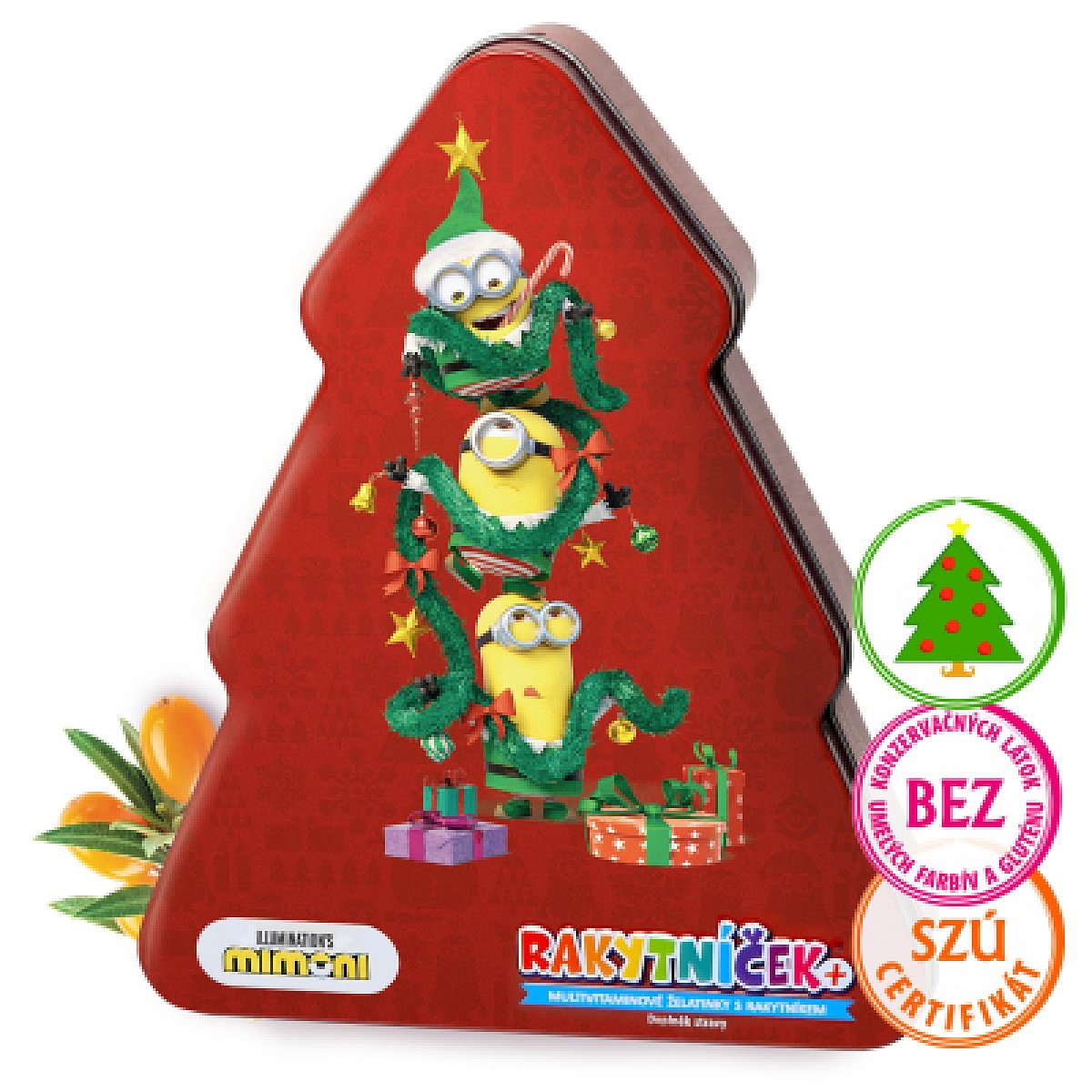 RAKYTNÍČEK+ želatínky - Vianočný stromček Mimoni