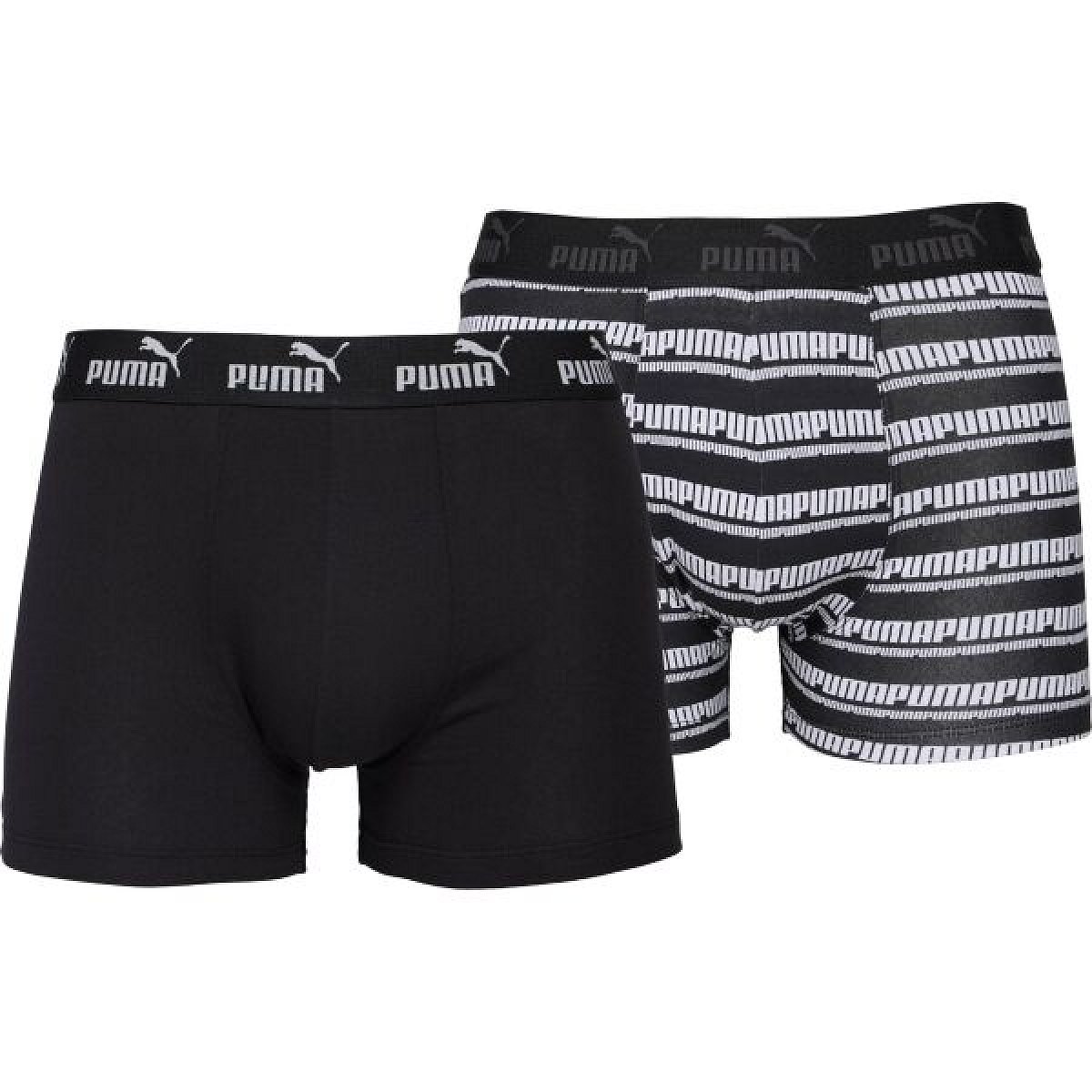 Puma ELEMENTS MEN STRIPED BOXERS 2P Pánské boxerky, černá, velikost