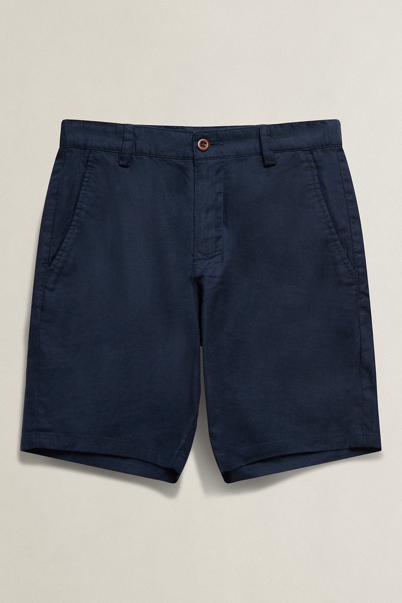 ŠORTKY GANT SHIELD LINEN BLEND SHORTS MARINE