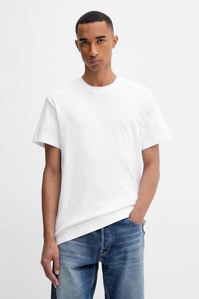 Bavlněné tričko G-Star pánské, bílá barva, D26823.D976