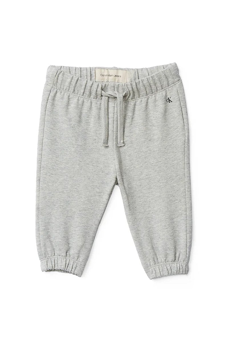 Dětské tepláky Calvin Klein Jeans šedá barva, IN0IN00330