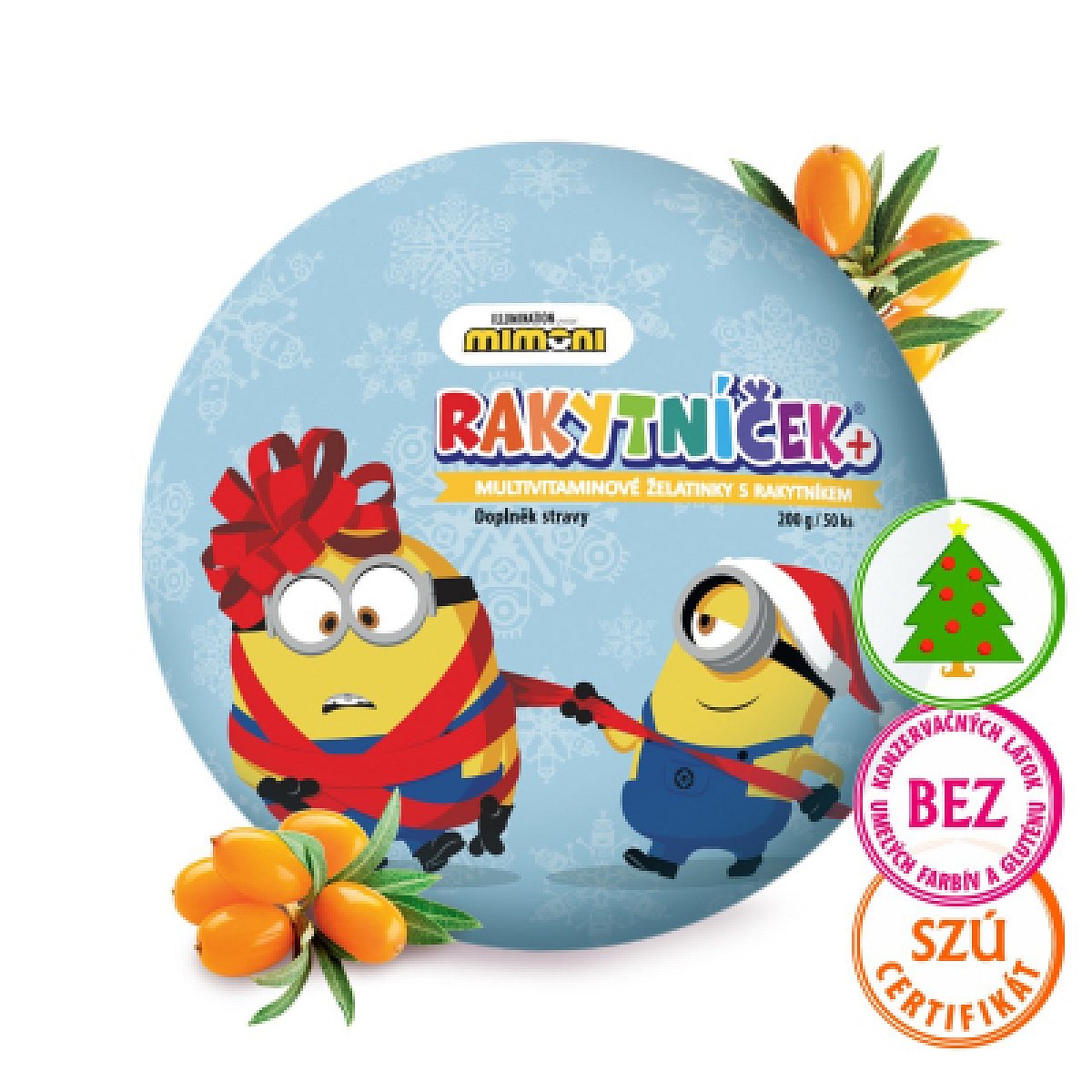 RAKYTNÍČEK+ želatínky - Vianočná guľa Mimoni